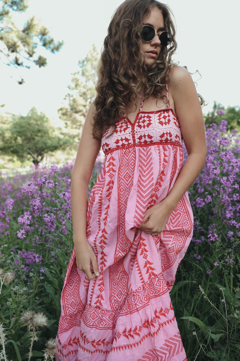 Vestido Largo Estampado Bohemio