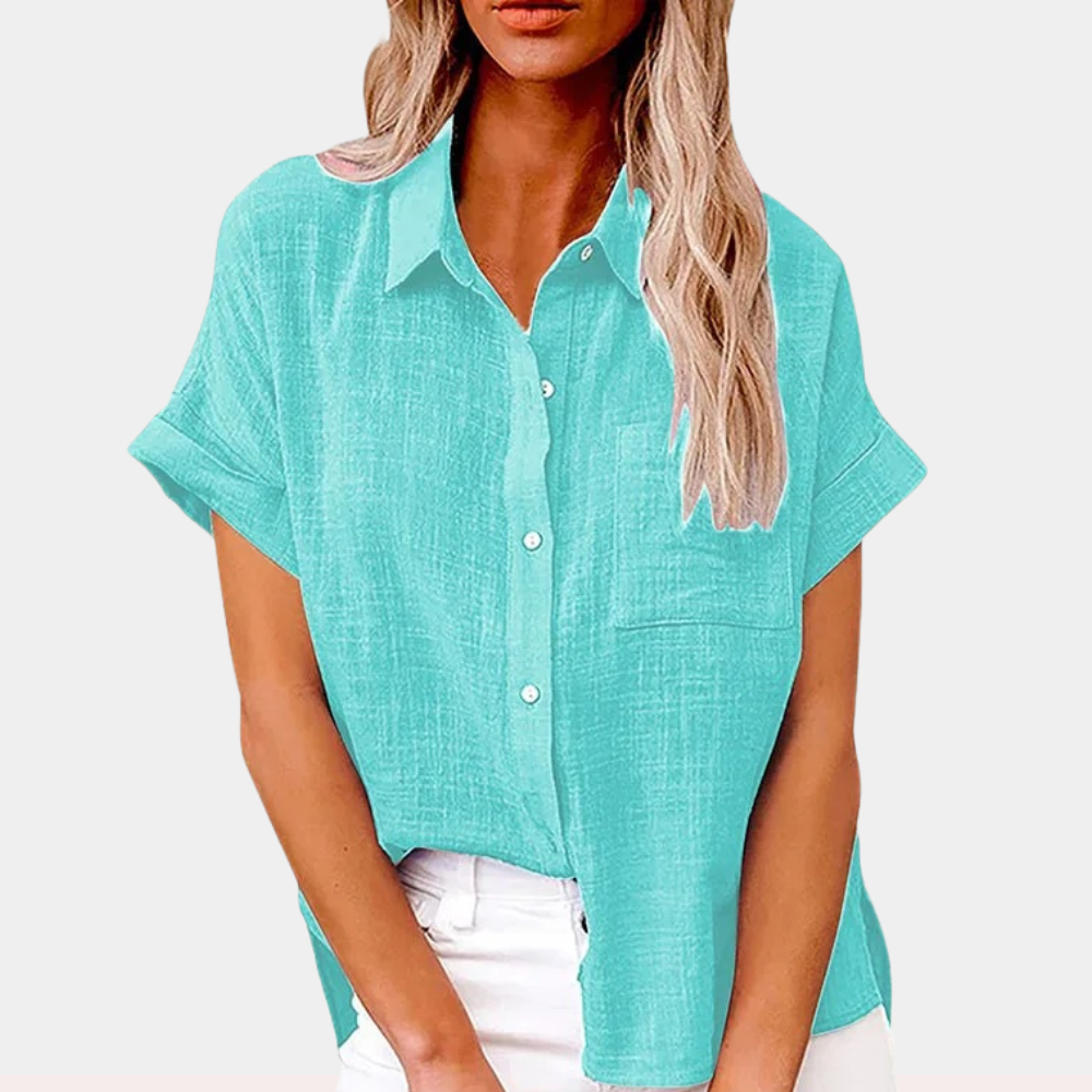 Camisa Clásica de Manga Corta con Bolsillo