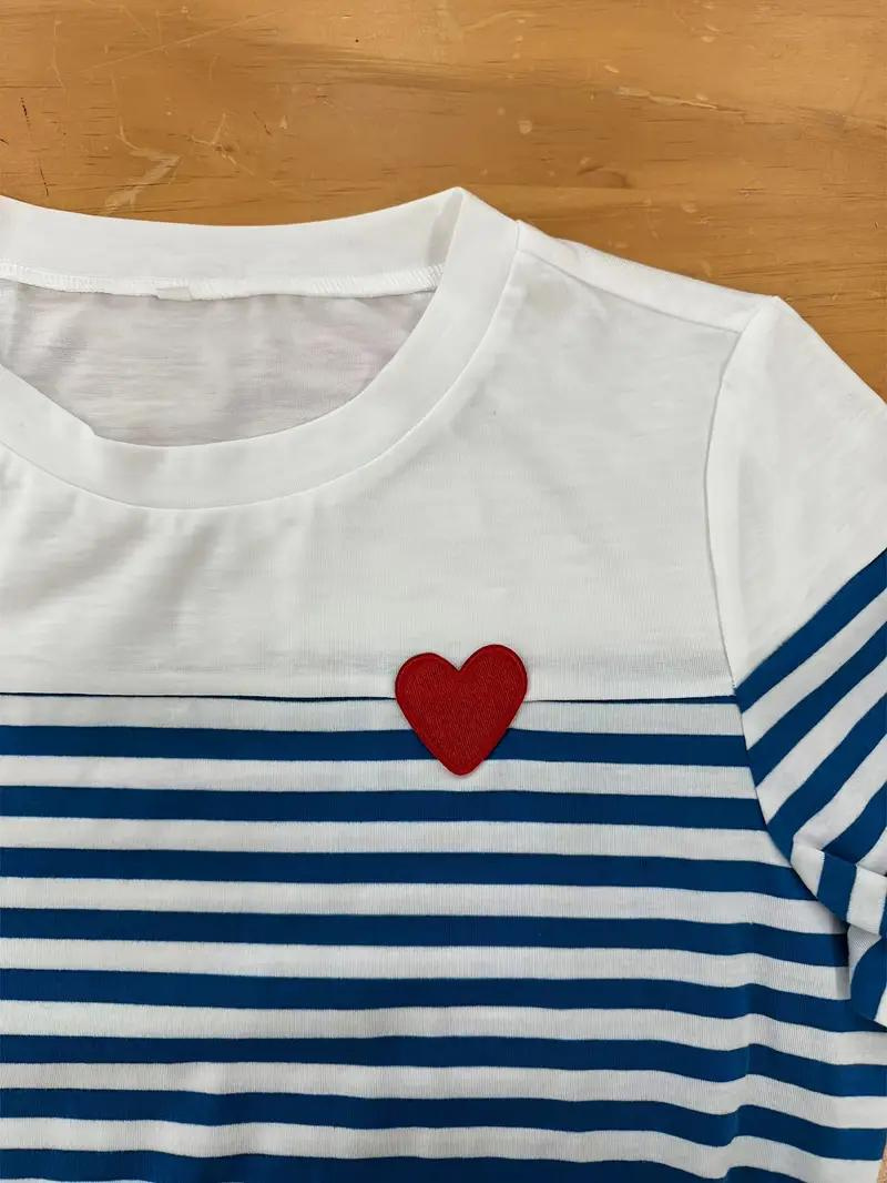 Vestido Casual Rayas y Corazón Bordado