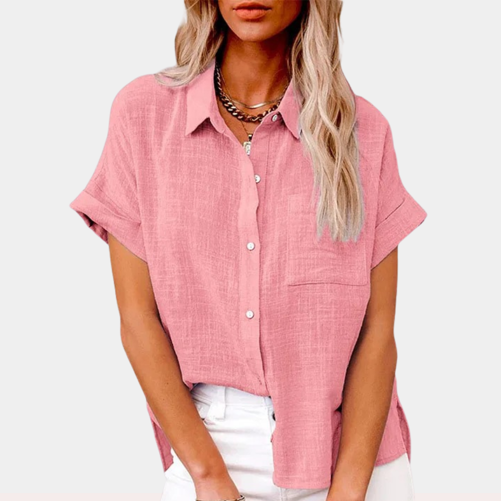 Camisa Clásica de Manga Corta con Bolsillo
