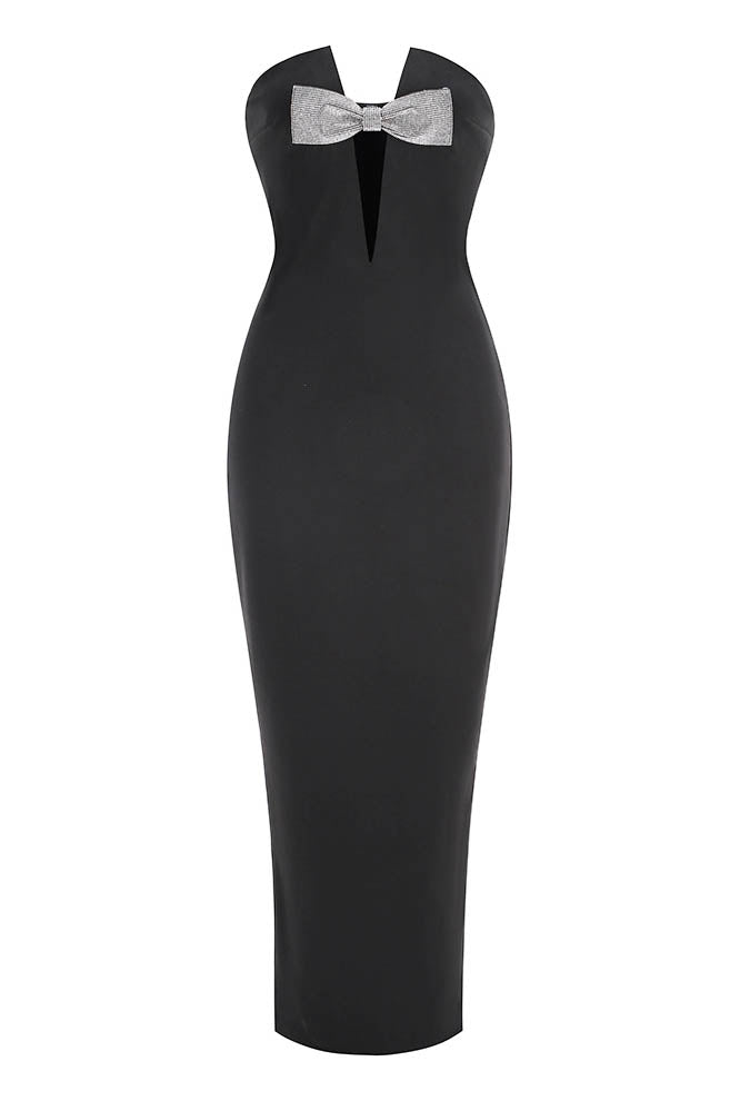 Vestido de Noche con Detalle de Lazo