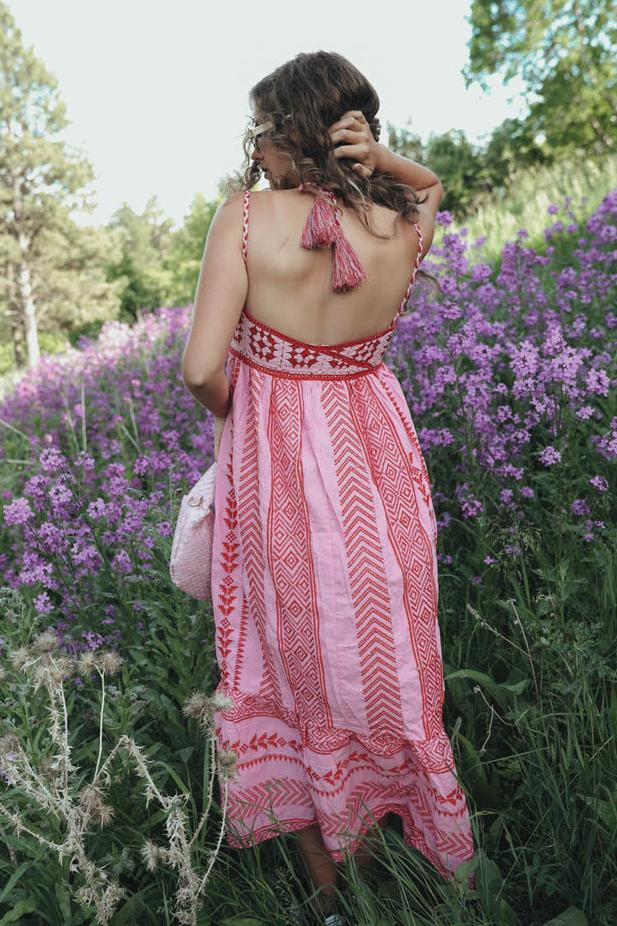 Vestido Largo Estampado Bohemio