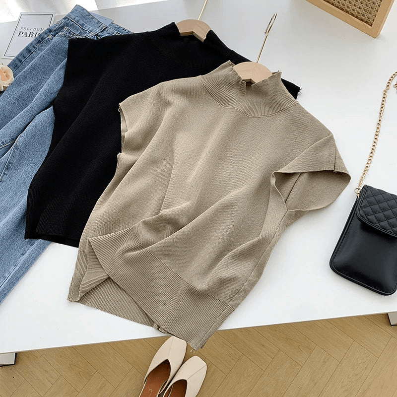 Top Minimalista de Cuello Alto