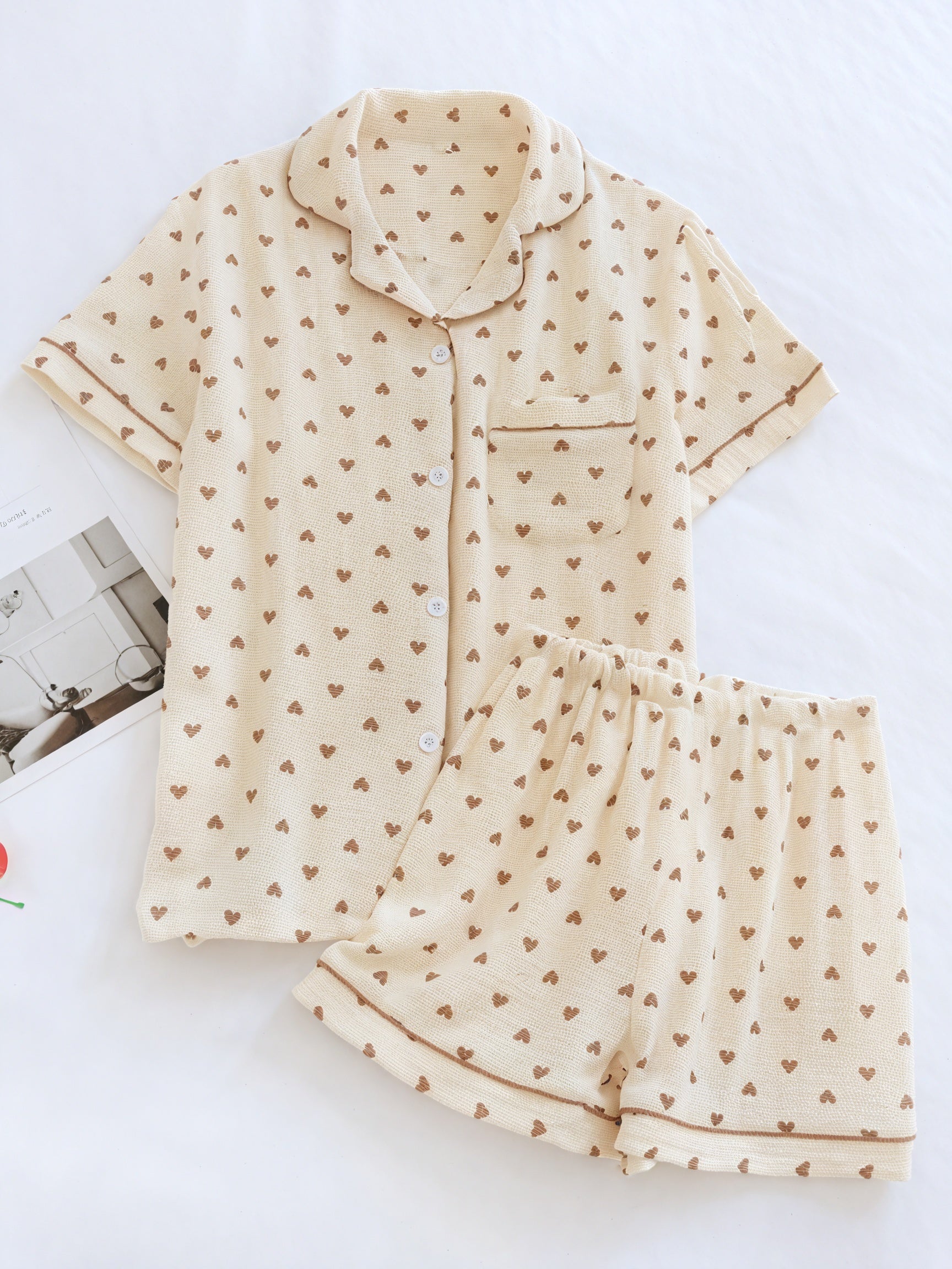 Conjunto de Pijama Corazón Cómodo