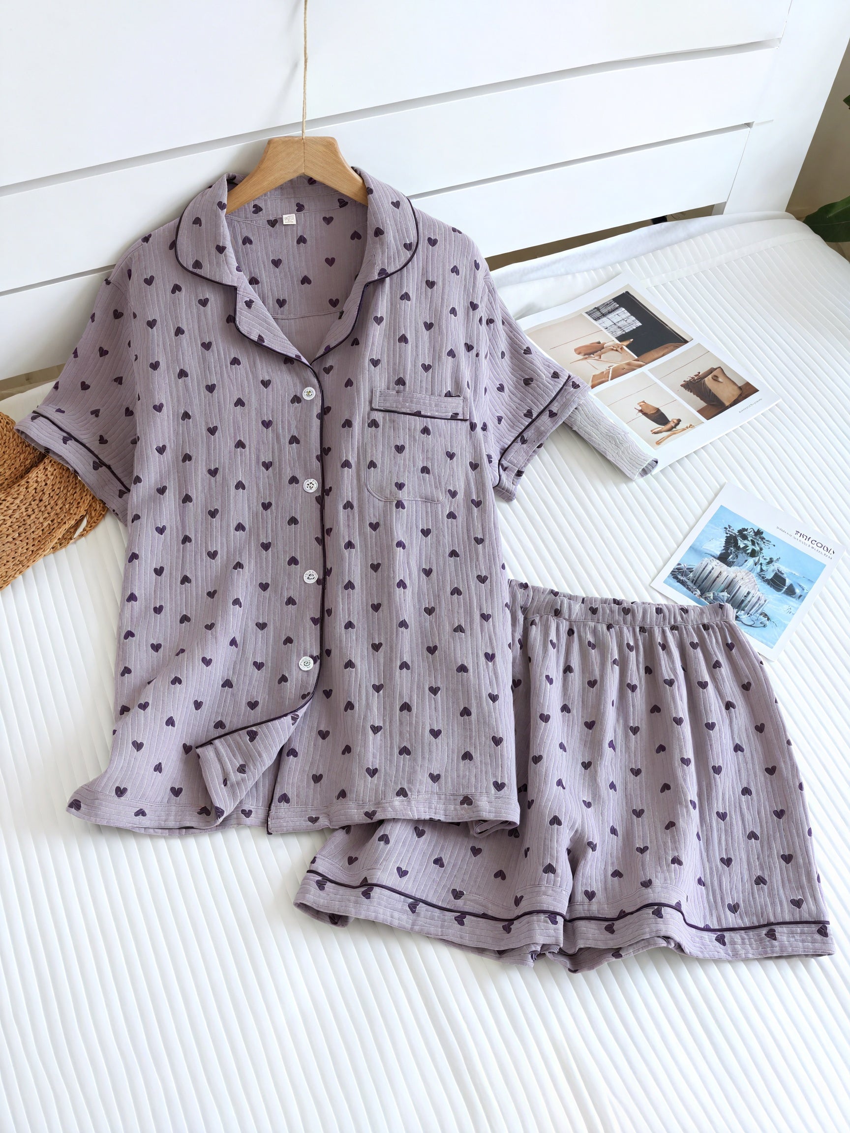 Conjunto de Pijama Corazón Cómodo