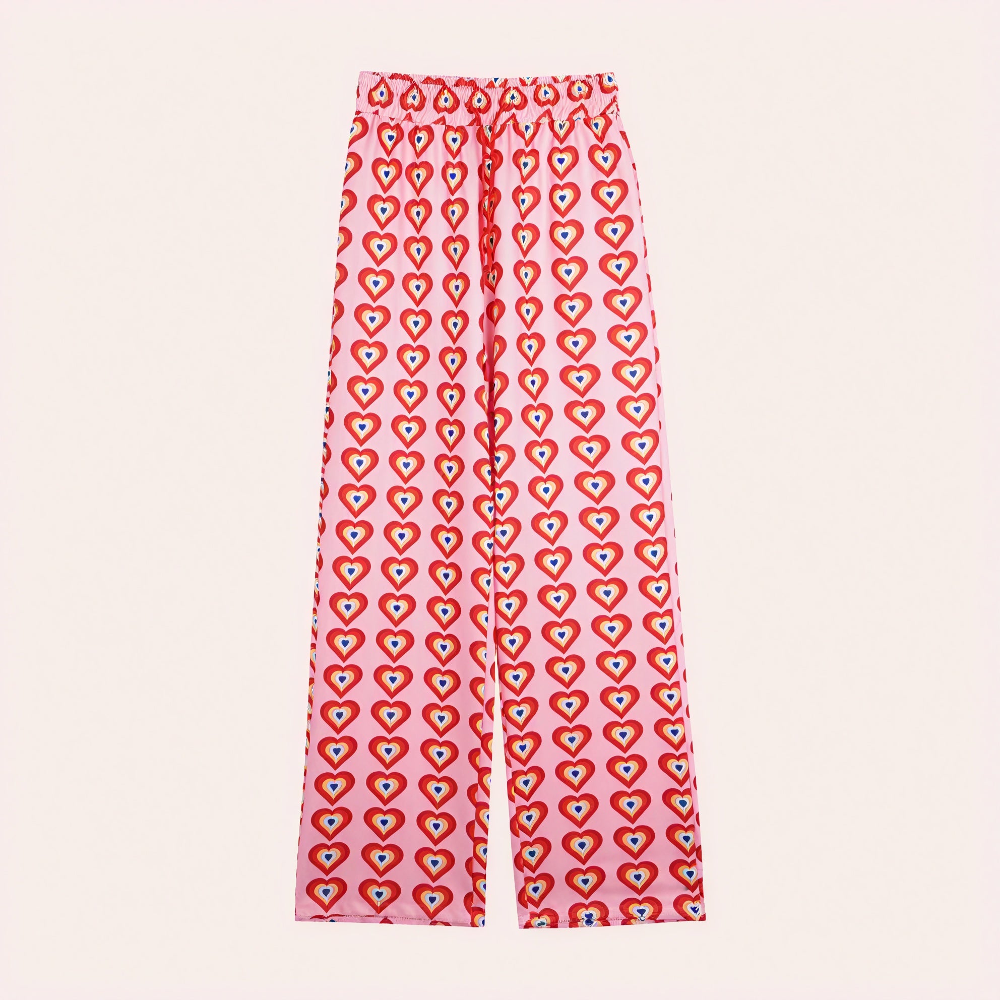 Pantalones Fluidos Estampado Corazones