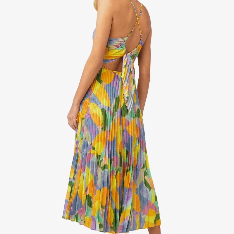 Vestido Midi con Diseño Plisado