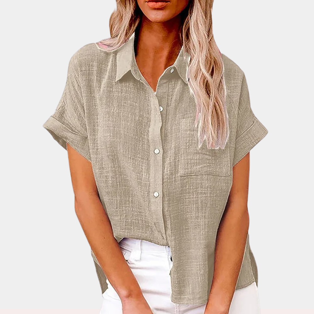Camisa Clásica de Manga Corta con Bolsillo