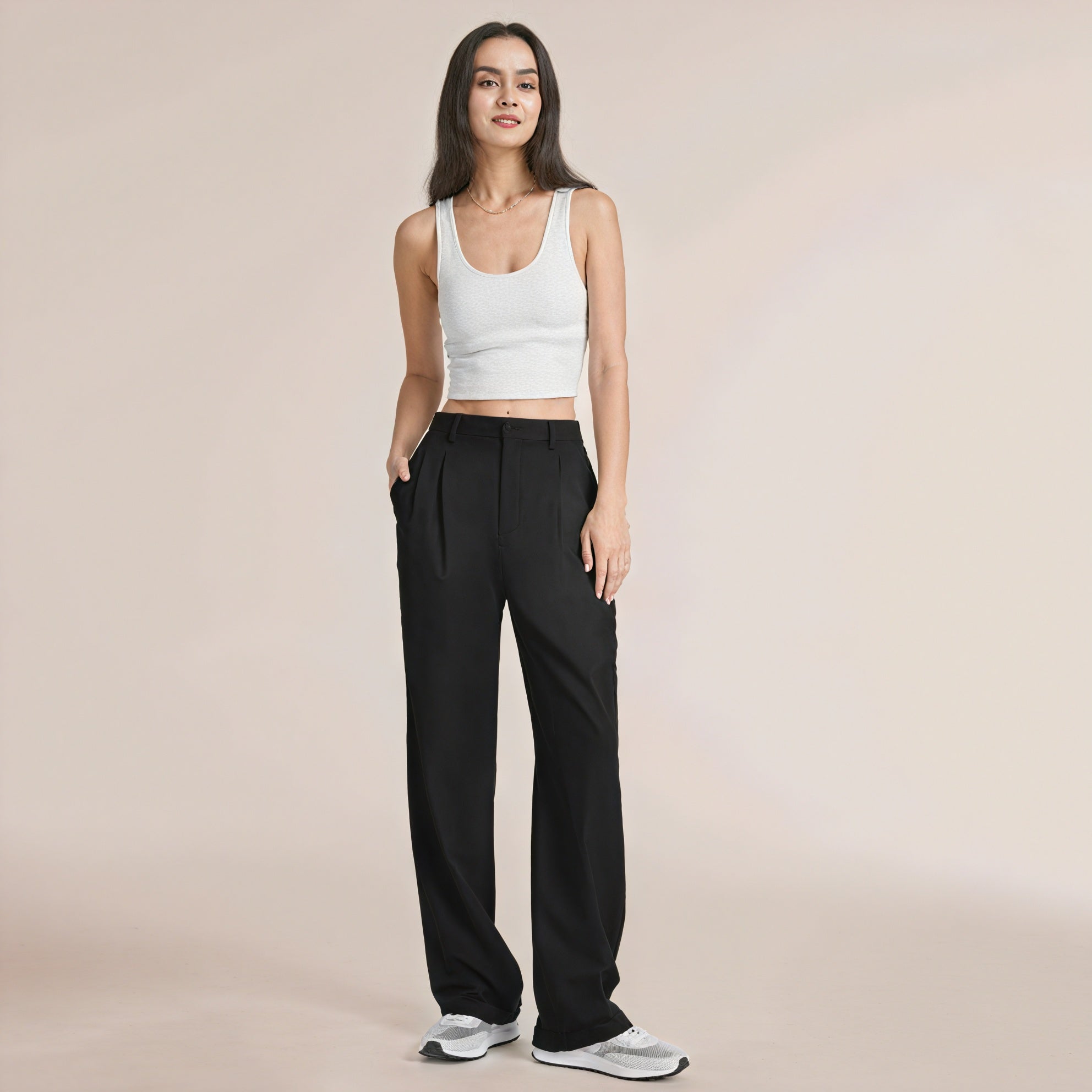 Pantalones Anchos de Cintura Alta