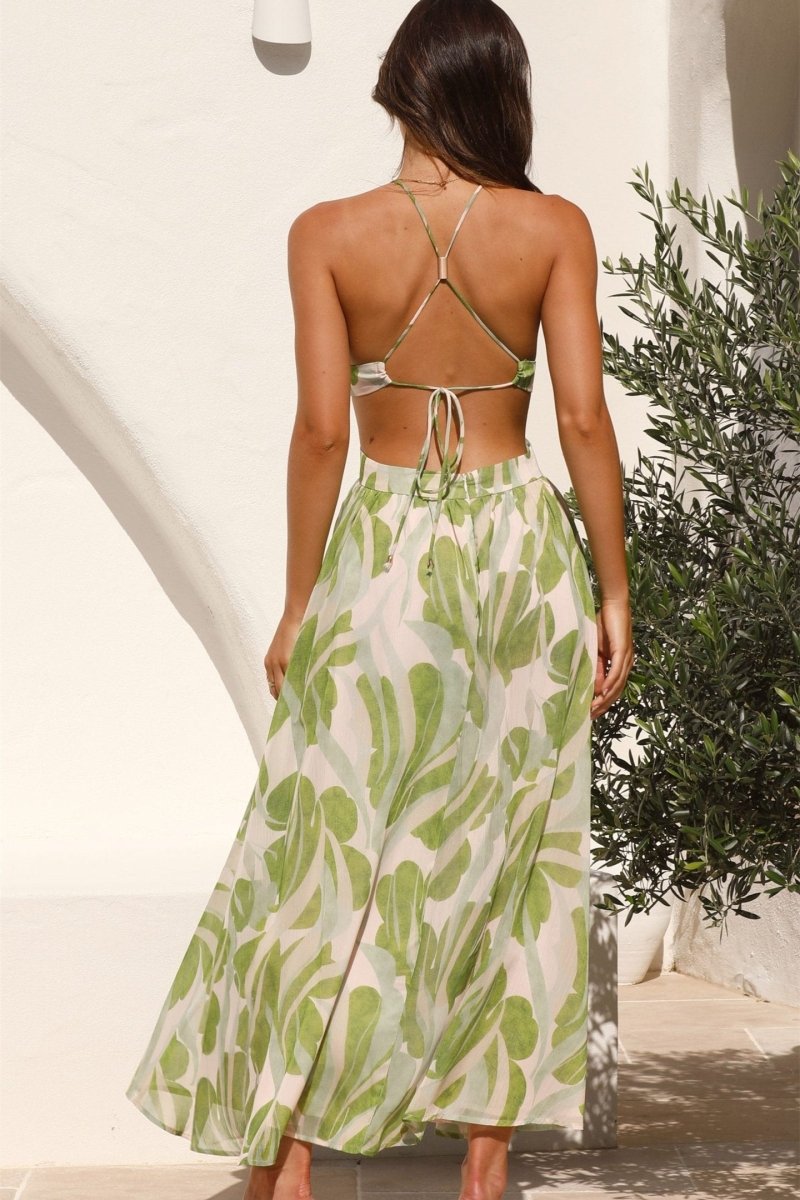 Vestido Maxi Halter con Detalle Cut-Out