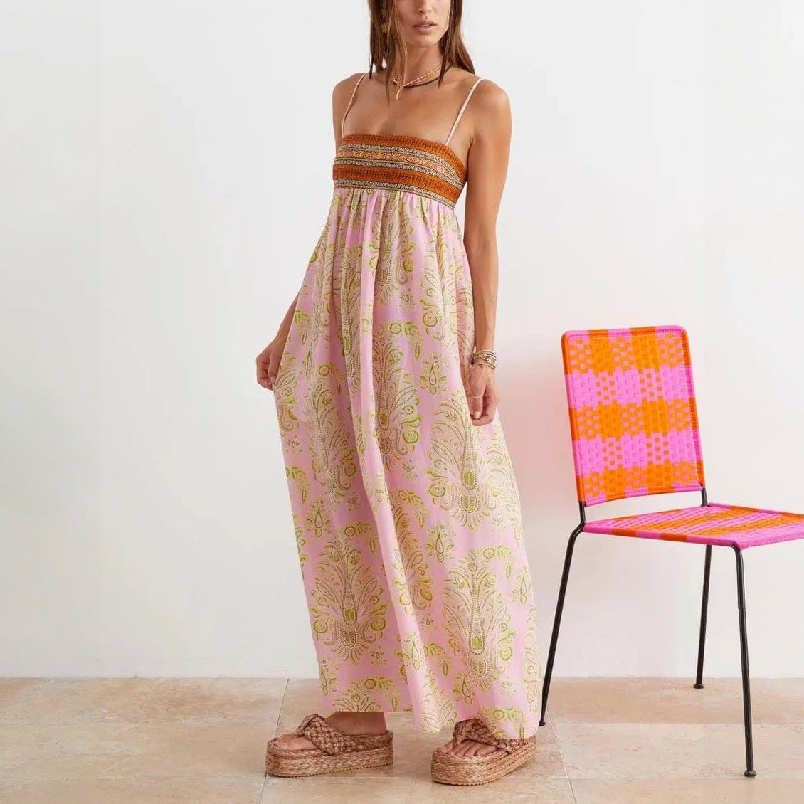 Vestido Maxi Estampado Bohemio Chic
