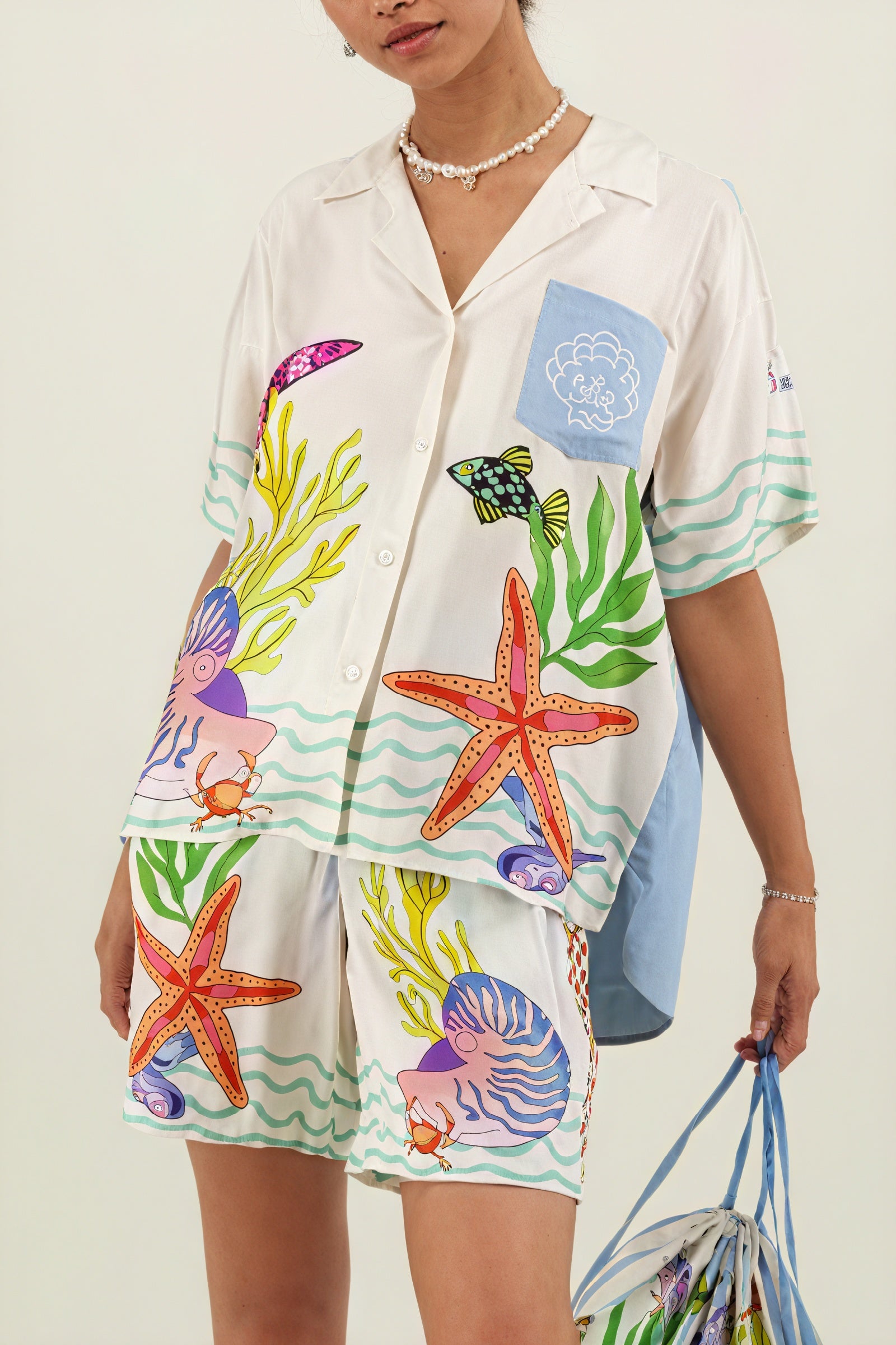 Camisa Estampada Vida Marina - Vela Official