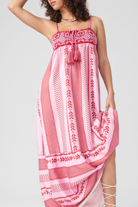 Vestido Largo Estampado Bohemio