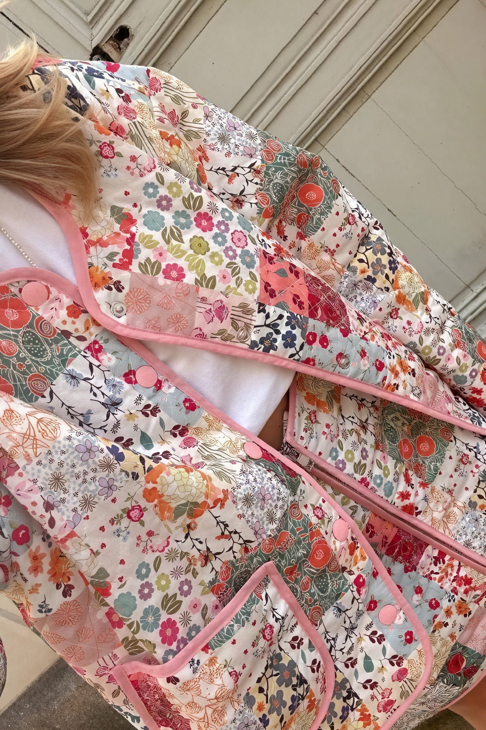 Chaqueta Patchwork Floral Estilo Bohemio Chic