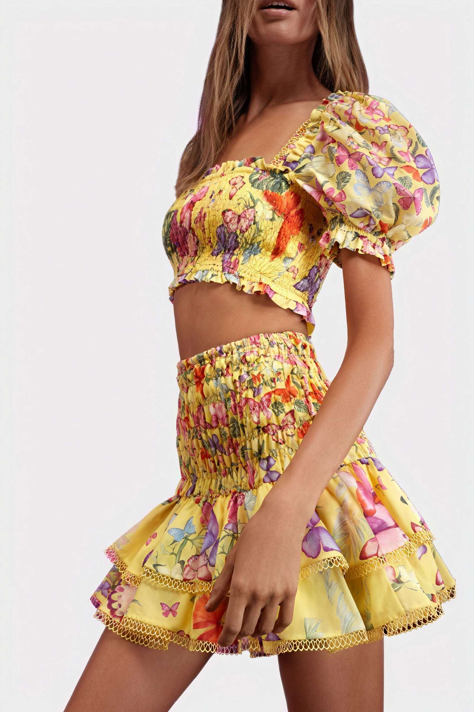 Conjunto Top y Falda Estampado Floral