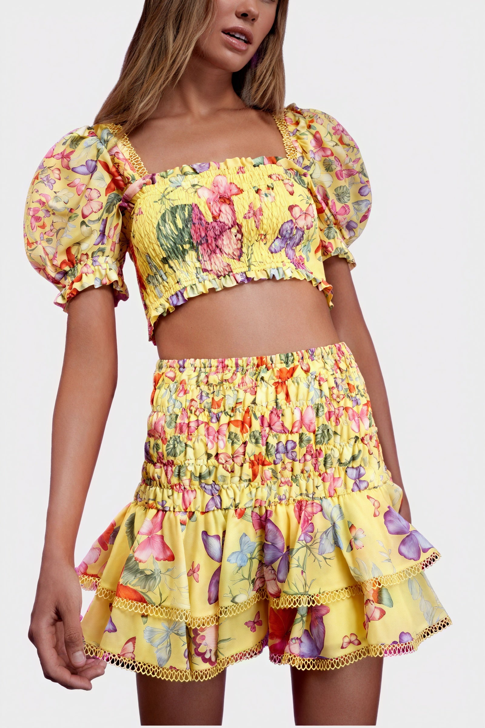 Conjunto Top y Falda Estampado Floral