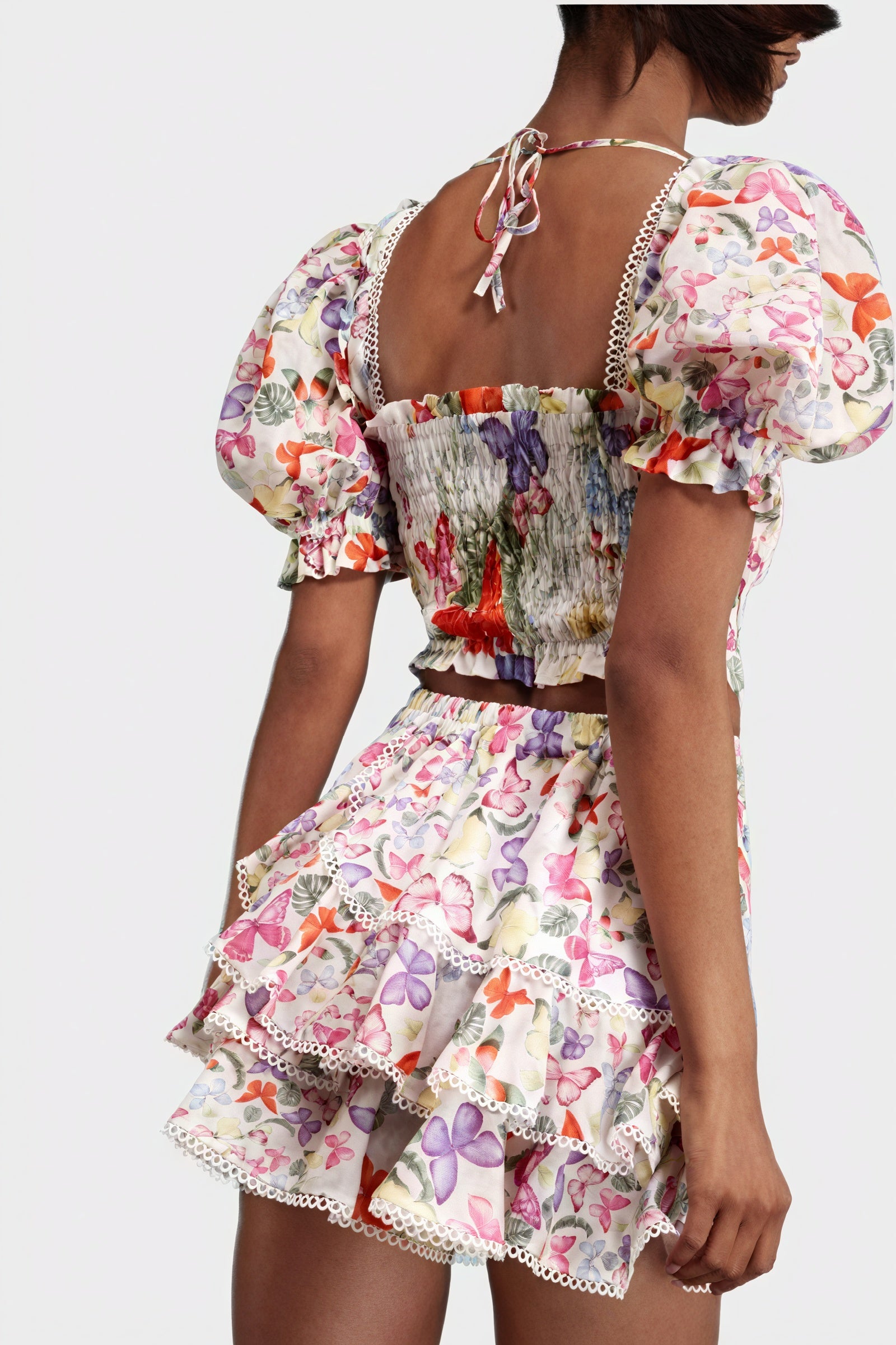 Conjunto Top y Falda Estampado Floral