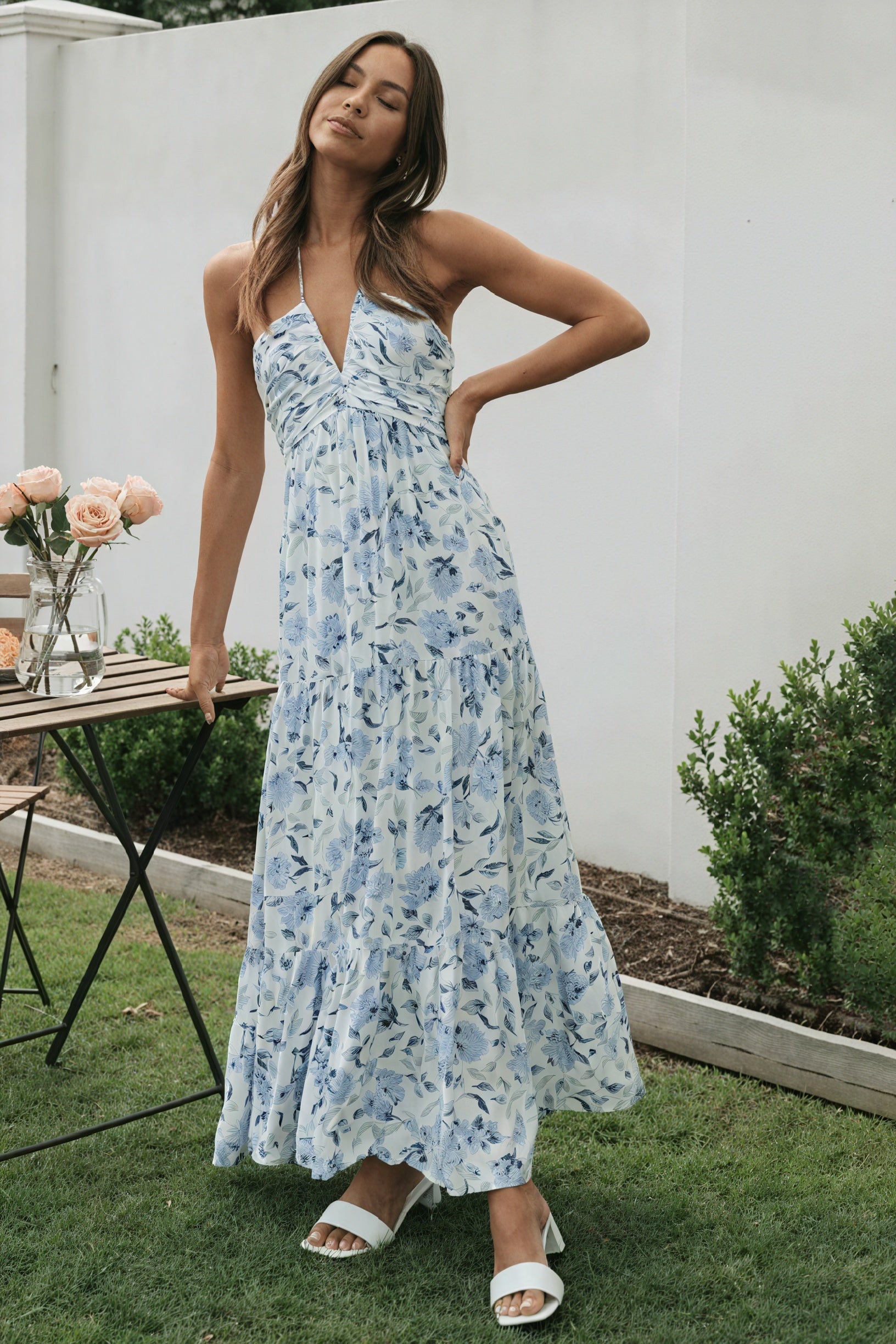 Vestido Maxi Floral Halter
