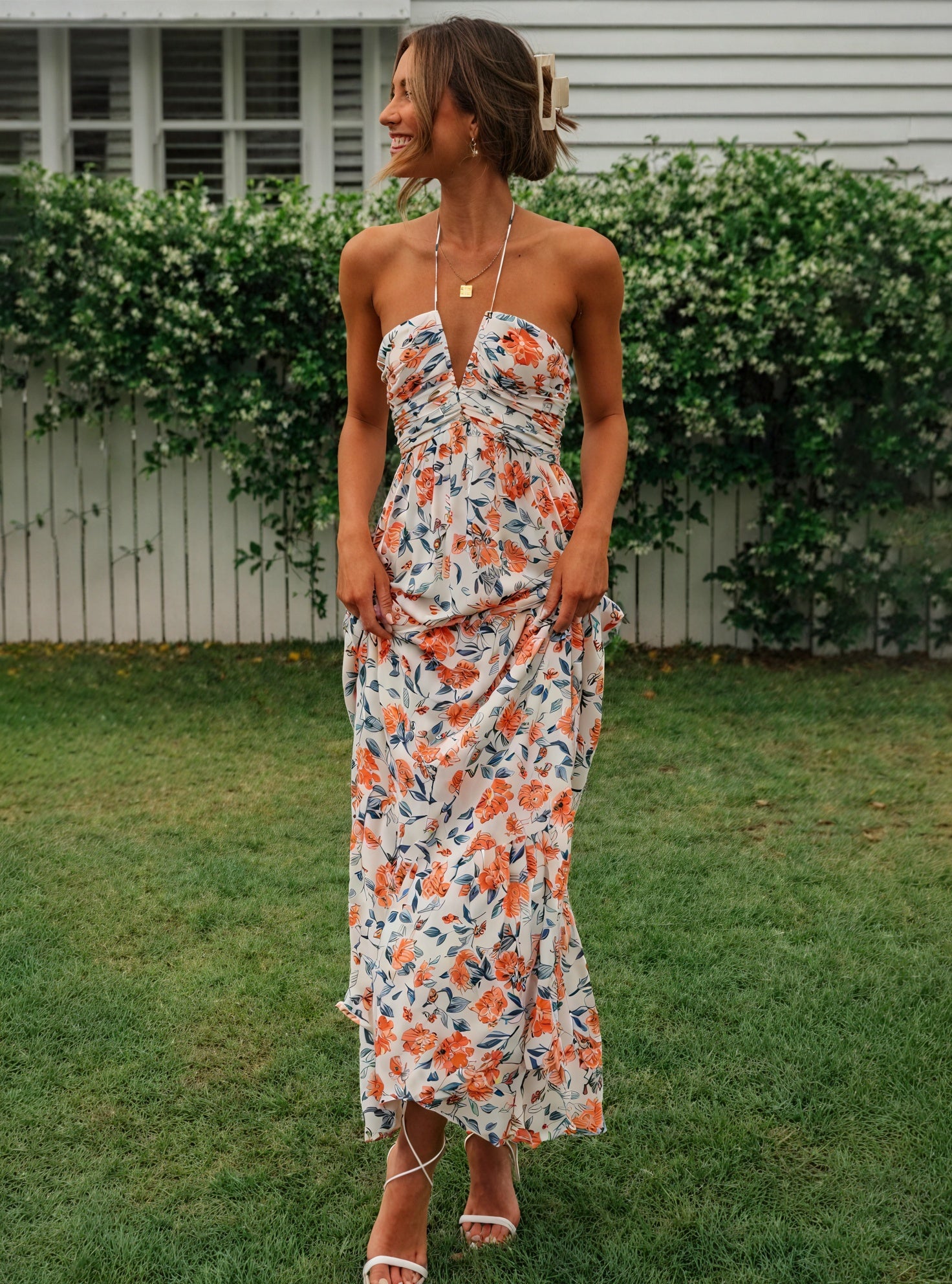 Vestido Maxi Floral Halter