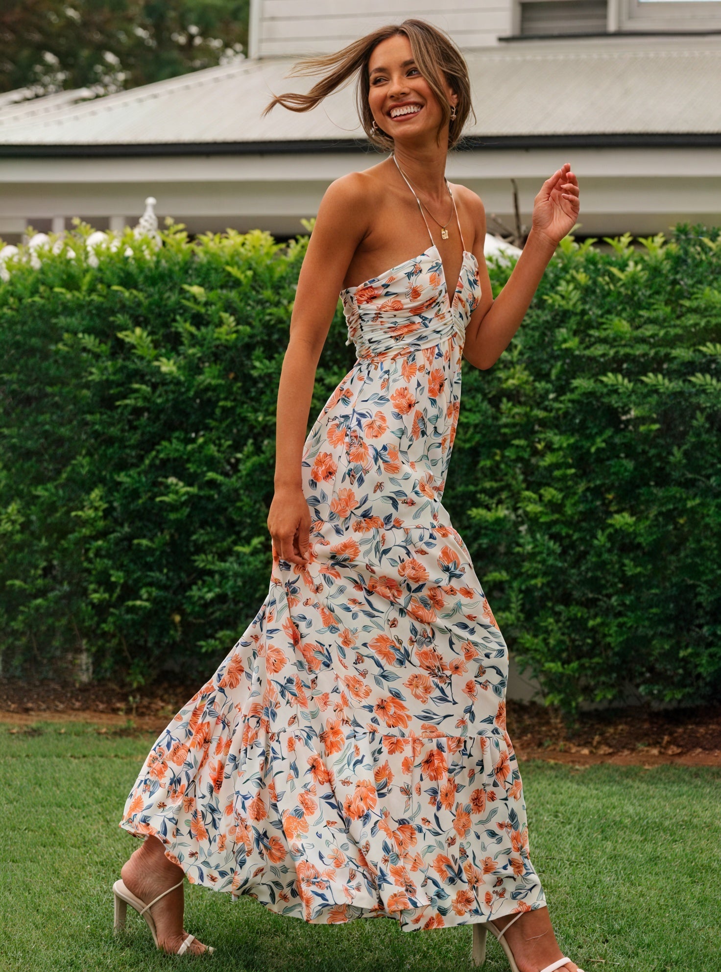 Vestido Maxi Floral Halter