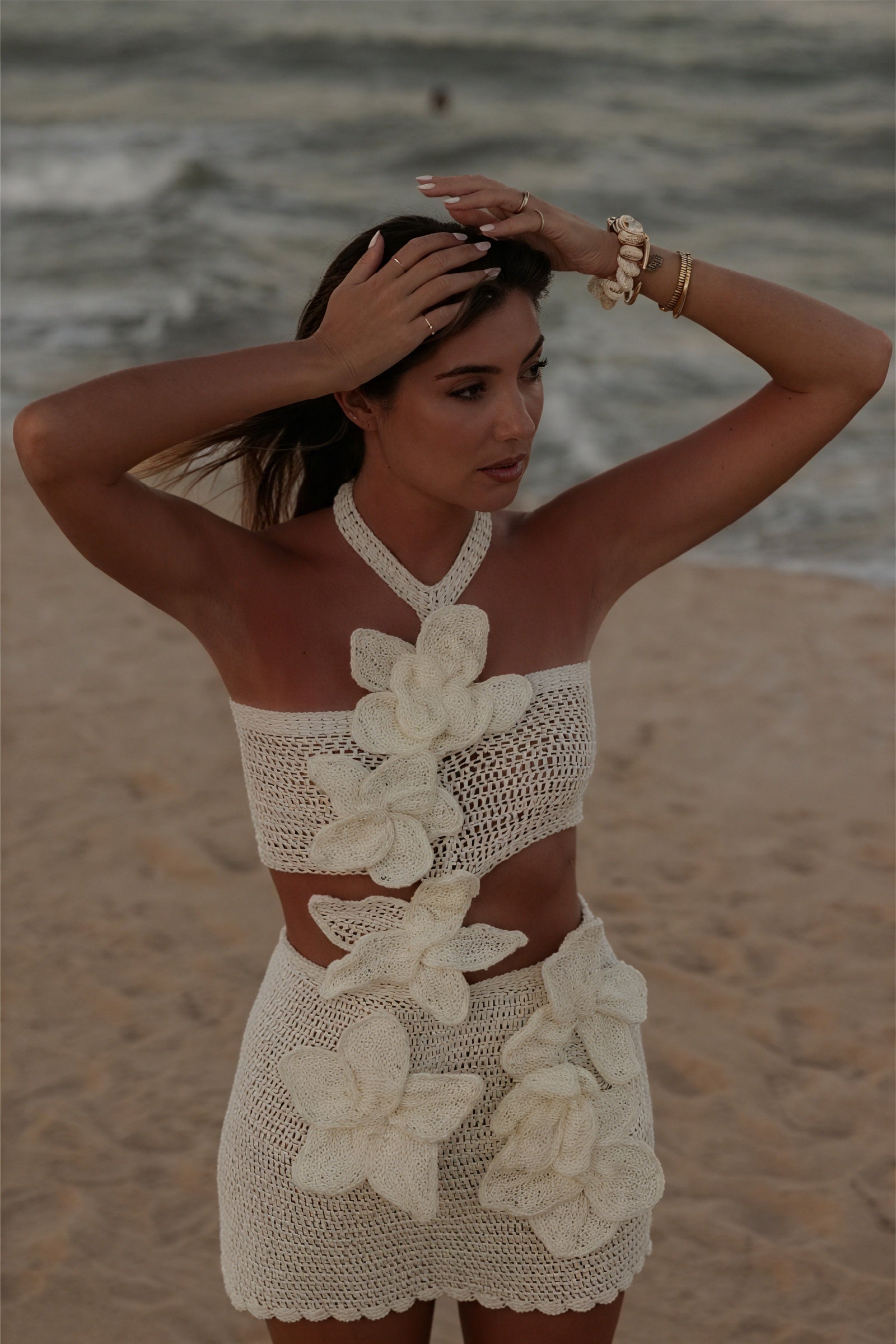 Vestido Crochet Floral Dos Piezas
