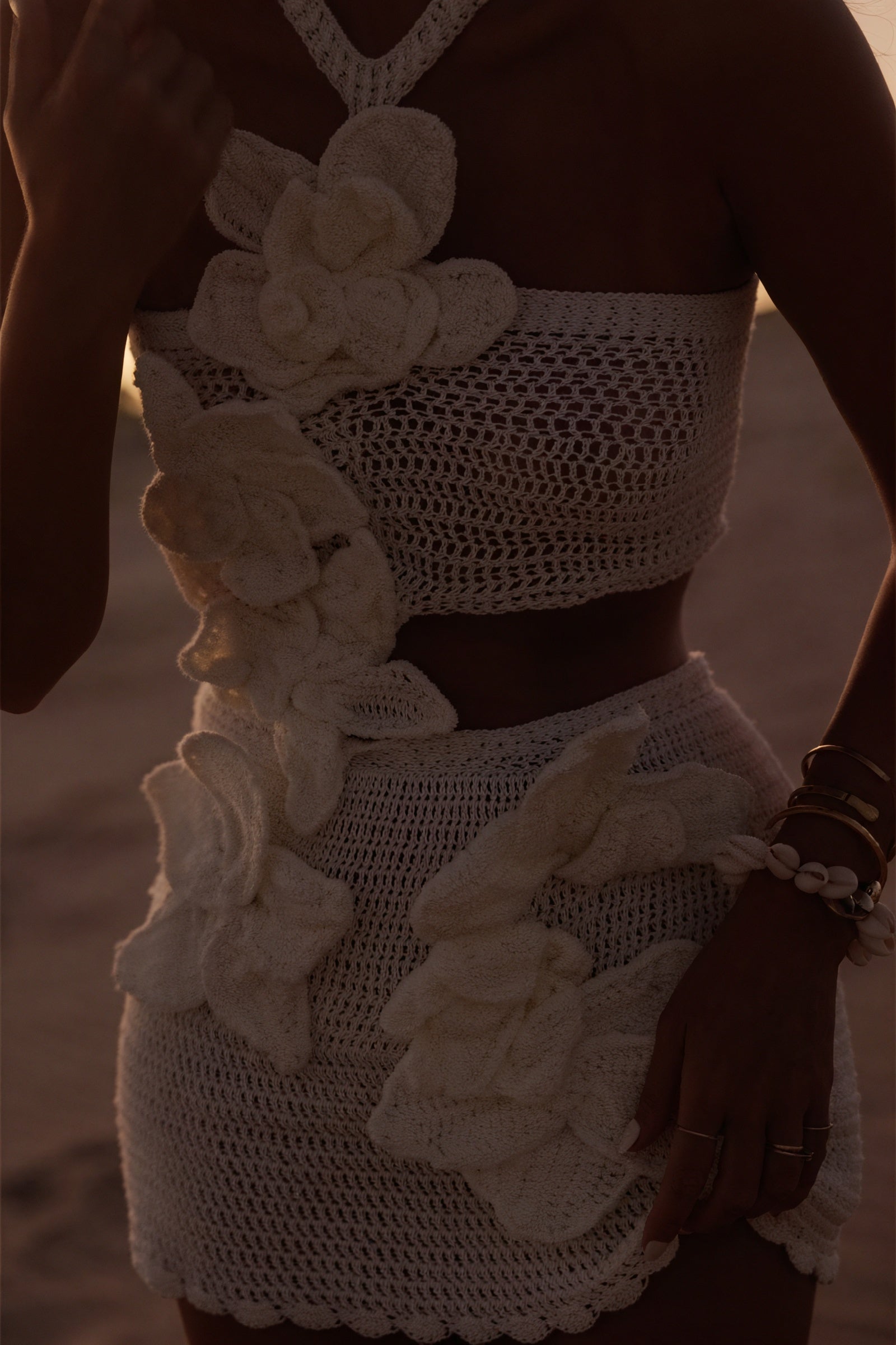Vestido Crochet Floral Dos Piezas