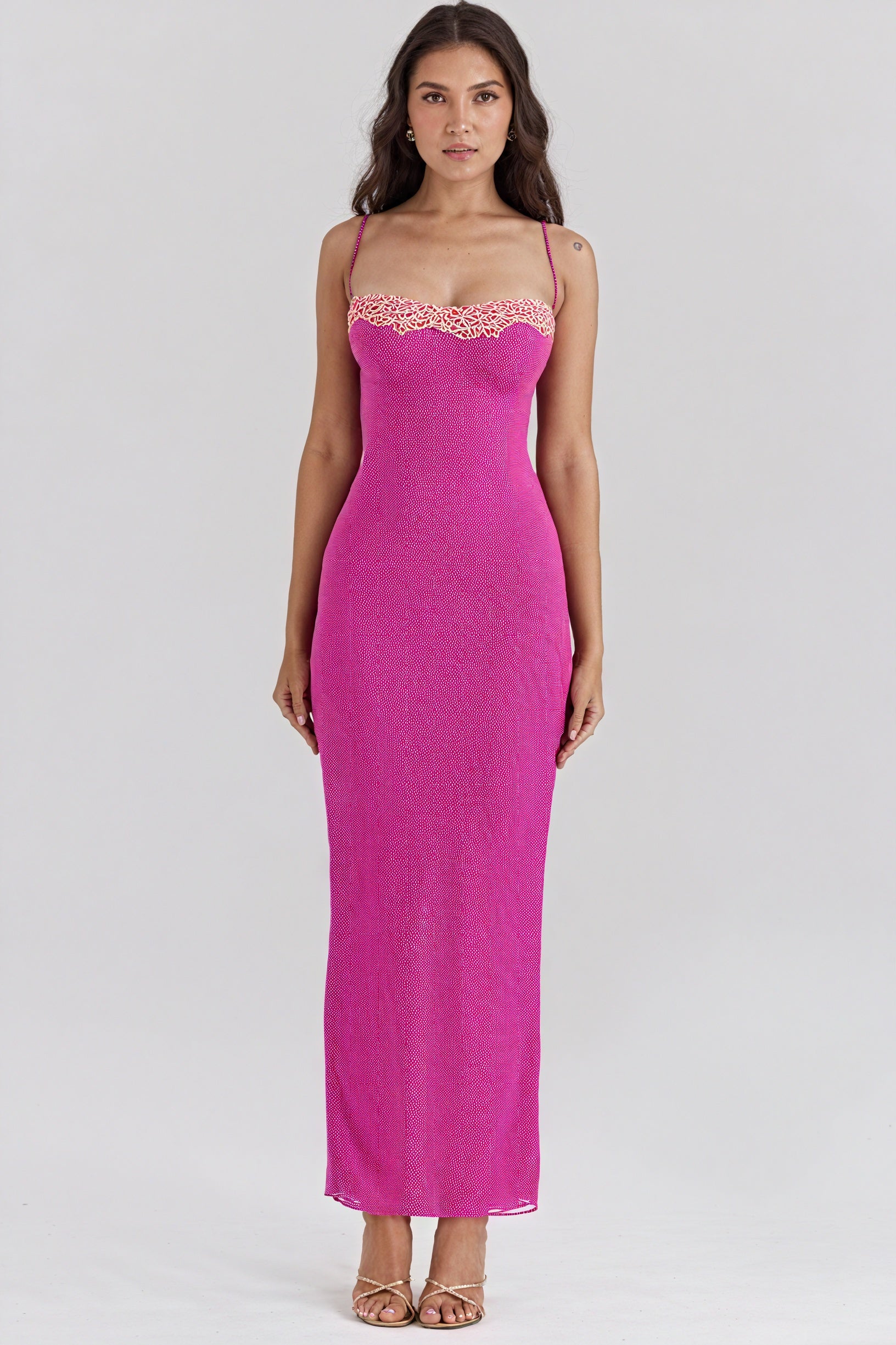 Vestido Midi/Maxi Texturizado con Abertura