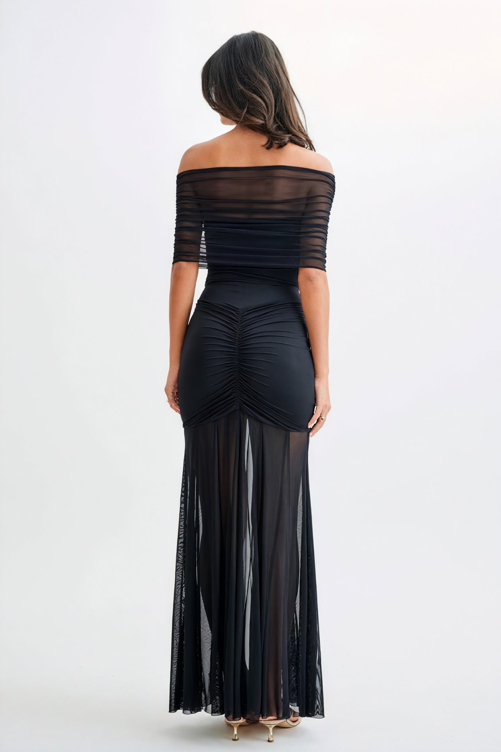 Vestido Maxi Strapless con Detalle Fruncido