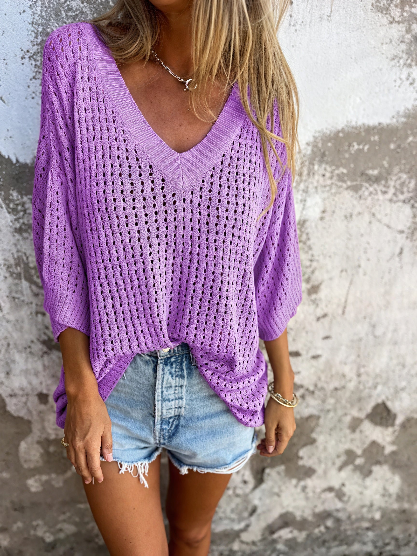 Top Tejido Calado Relaxed Fit