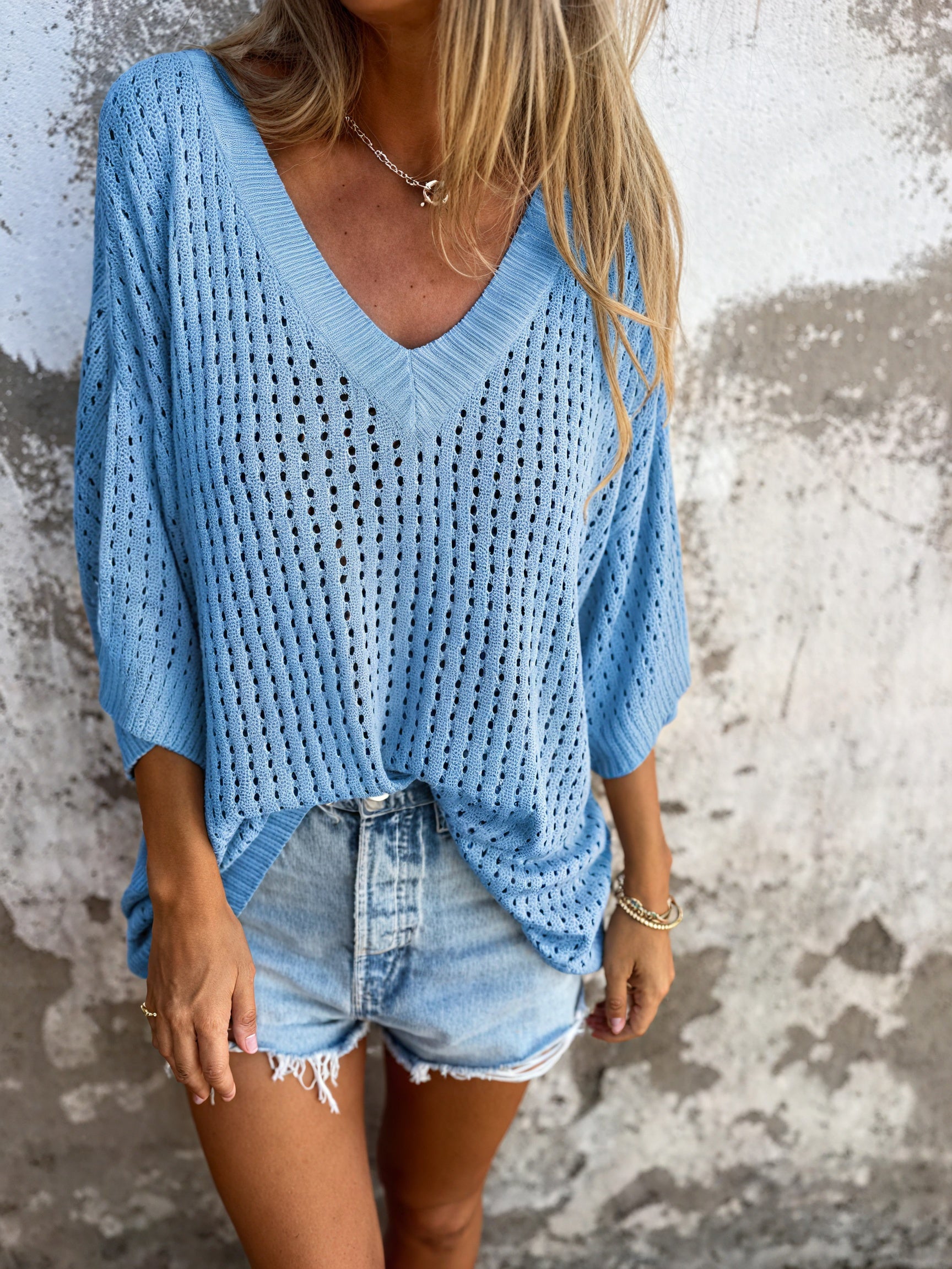 Top Tejido Calado Relaxed Fit