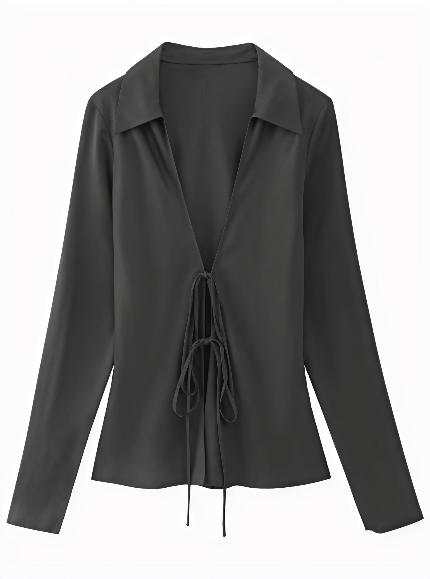 Blusa Elegante con Lazos Delanteros y Cuello