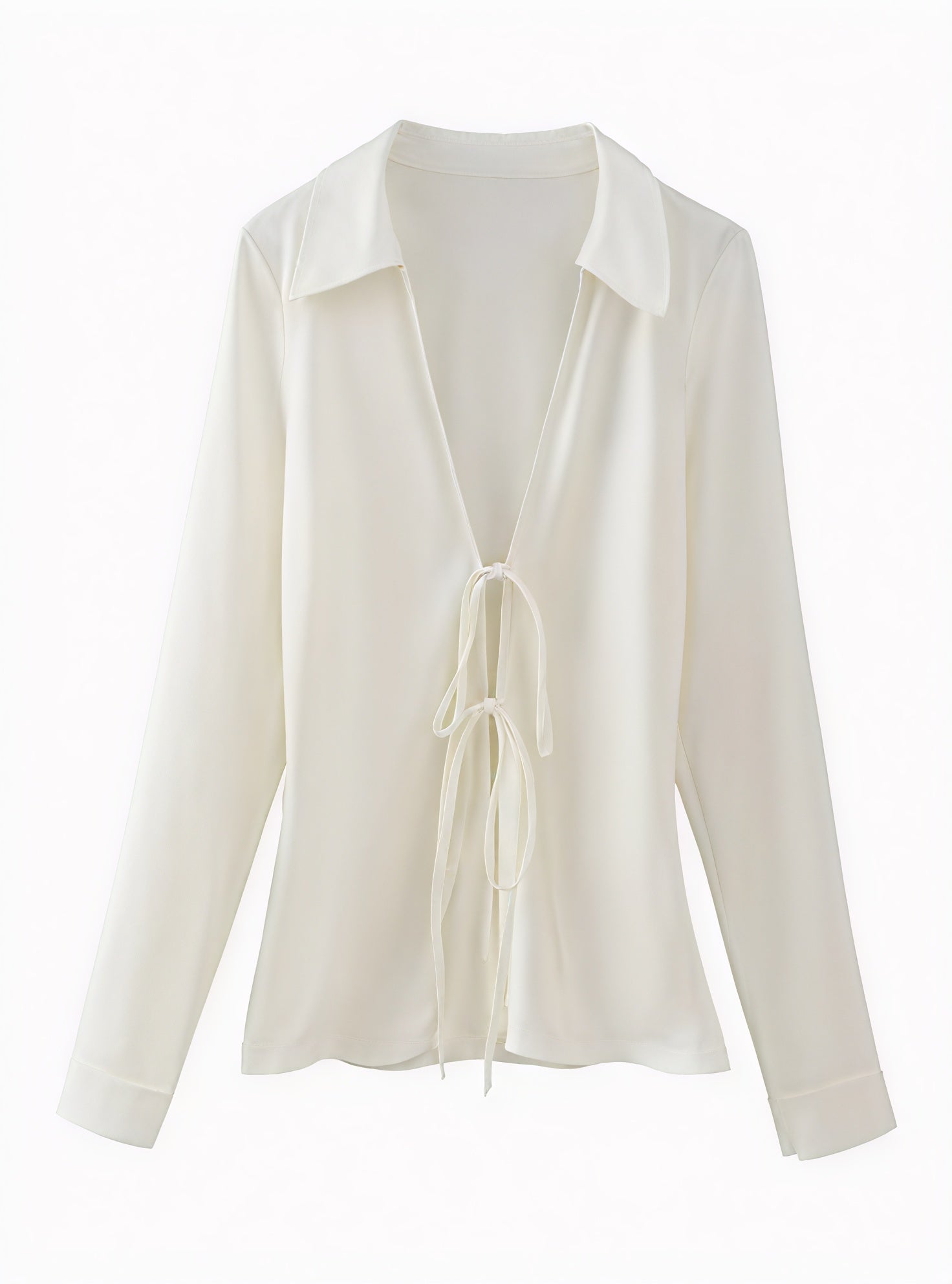 Blusa Elegante con Lazos Delanteros y Cuello