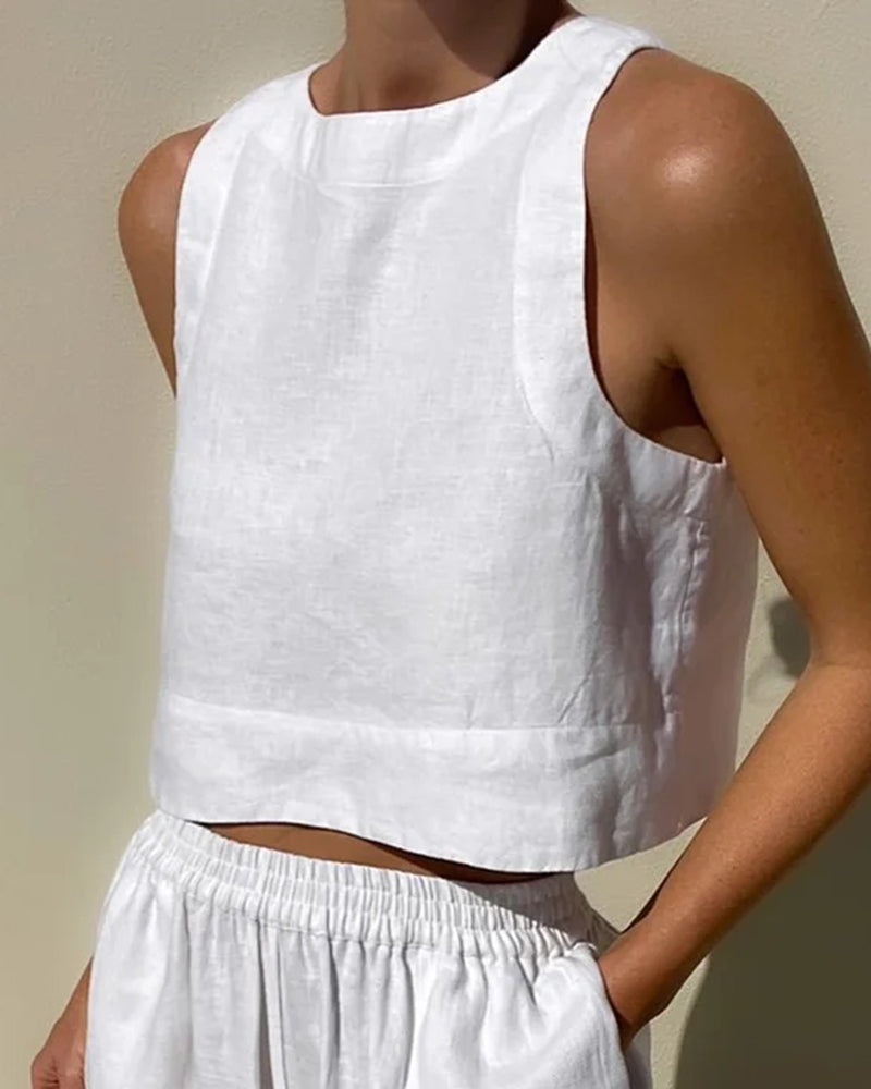Conjunto Top Corto & Pantalón Palazzo