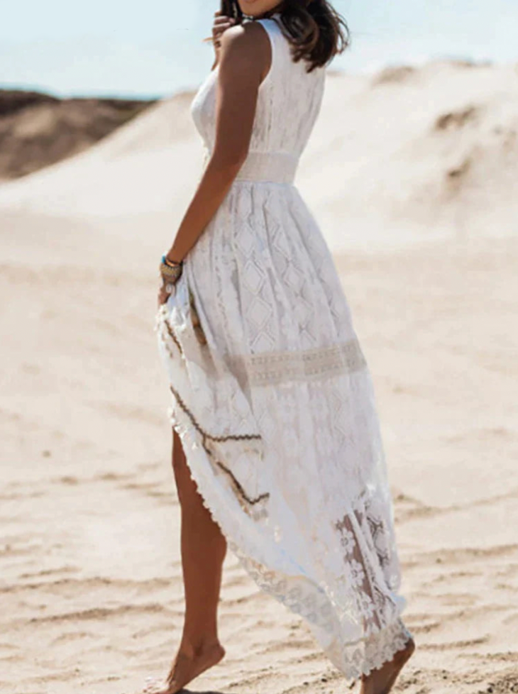Vestido Midi Bohemio con Encaje Delicado