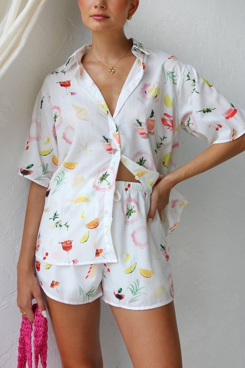 Conjunto de Pijama Estampado Vacaciones