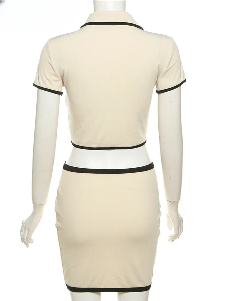 Conjunto Chic de Punto: Top y Falda Mini