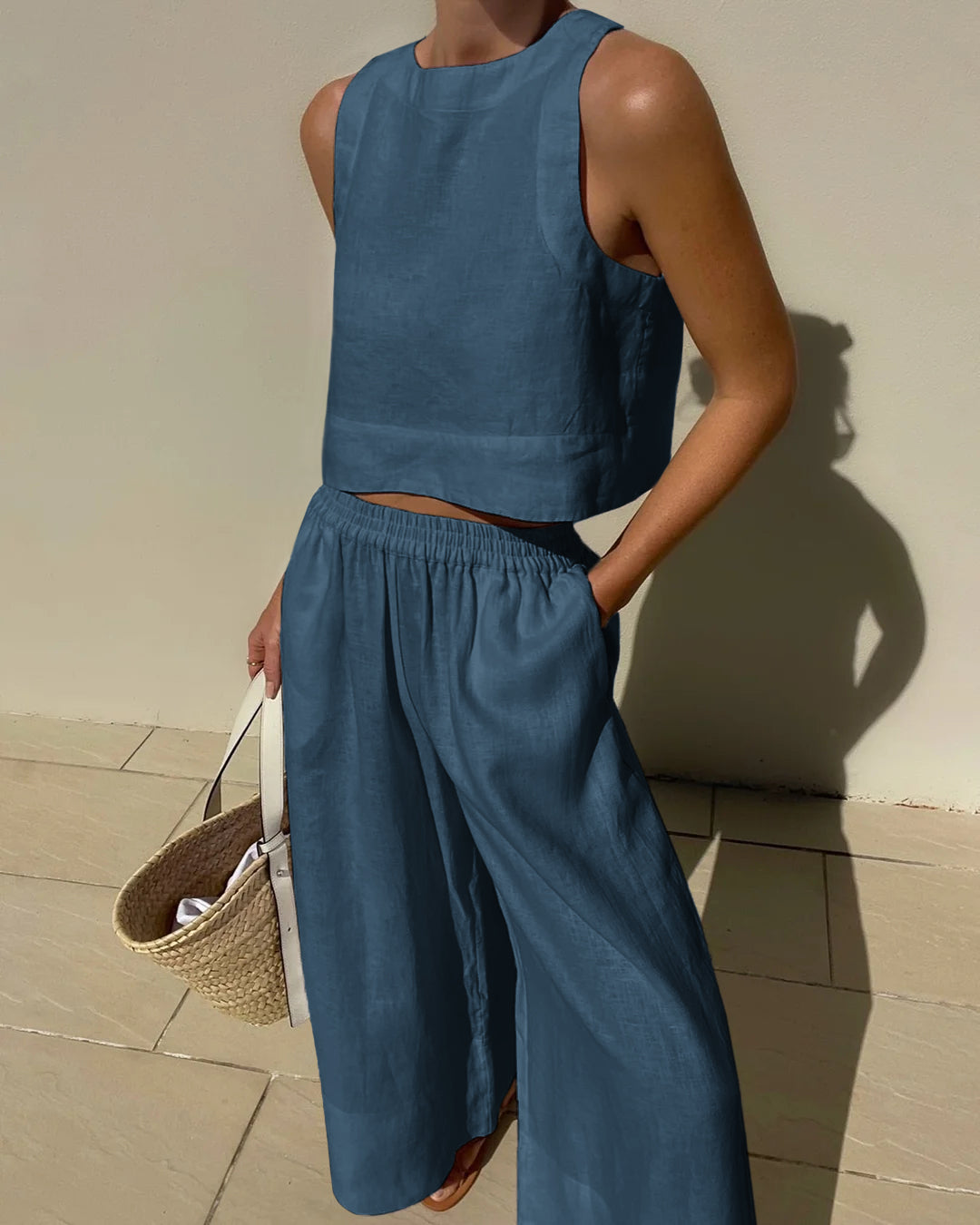 Conjunto Top Corto & Pantalón Palazzo