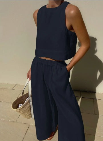 Conjunto Top Corto & Pantalón Palazzo