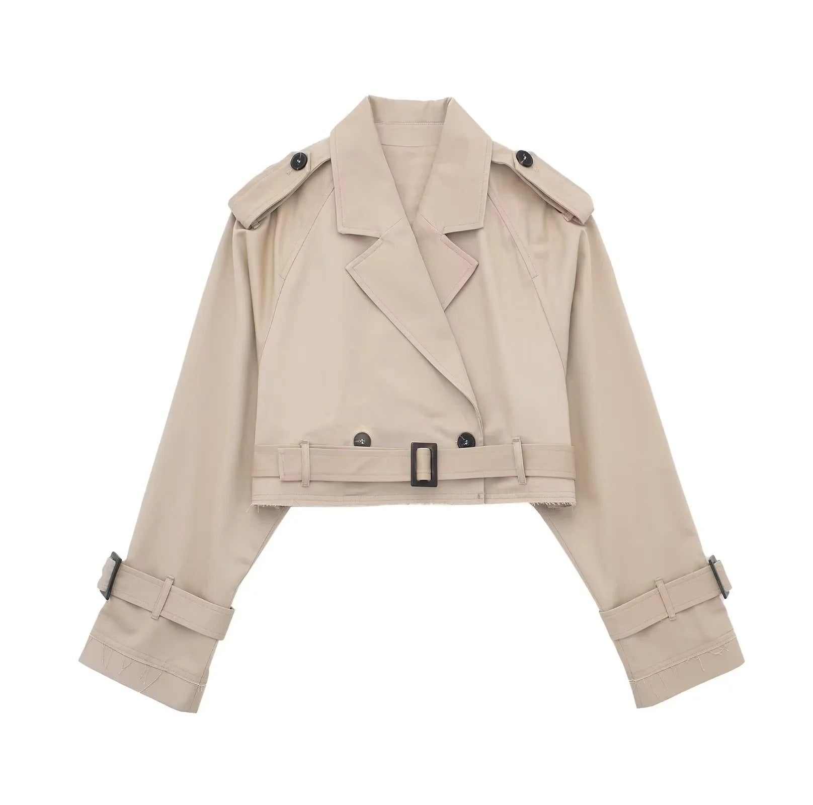 Chaqueta Trench Corta con Cinturón Ajustable