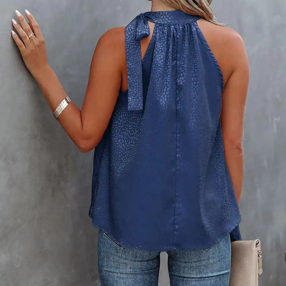 Top Halter con Detalle de Lazo Texturizado