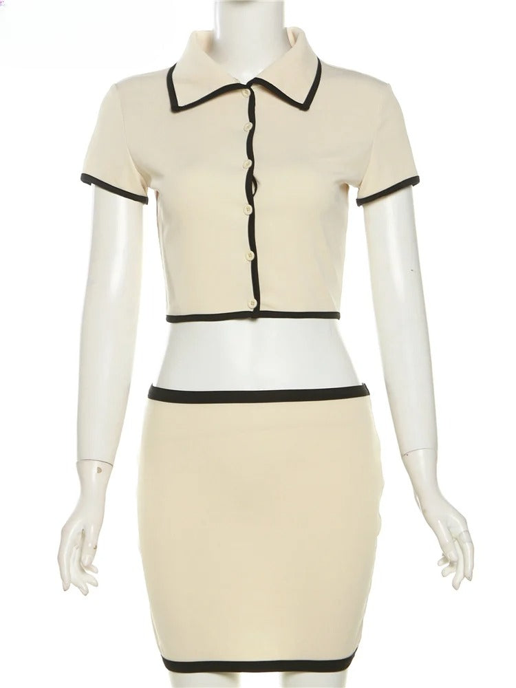 Conjunto Chic de Punto: Top y Falda Mini