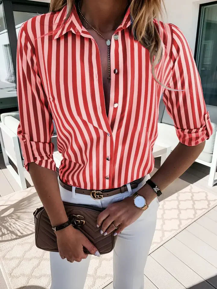 Camisa de rayas con estilo casual chic