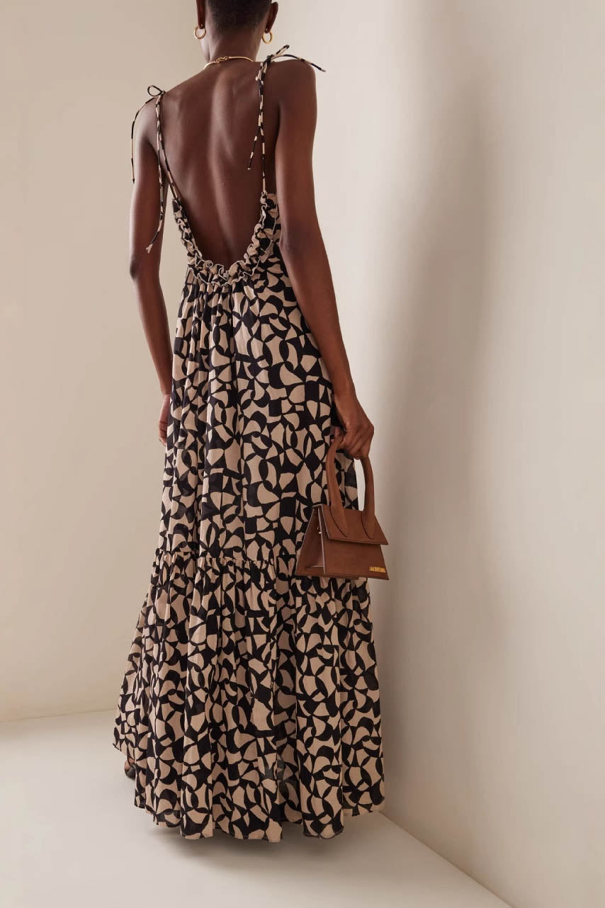 Vestido Maxi Estampado Geométrico