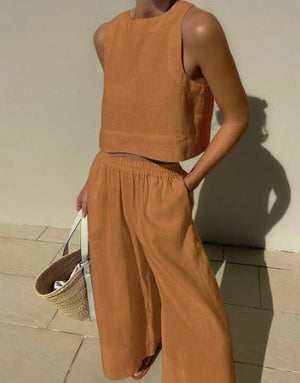 Conjunto Top Corto & Pantalón Palazzo