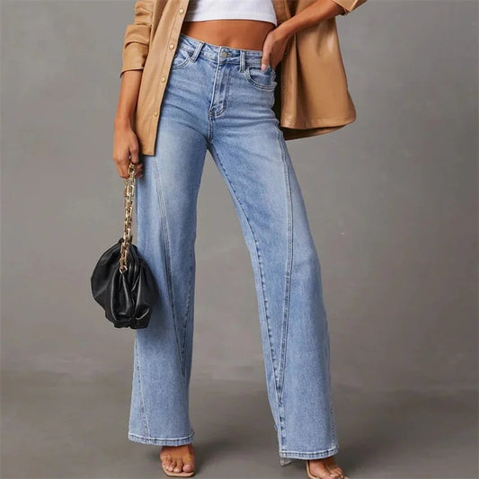 Jeans de Pierna Ancha de Estilo Casual