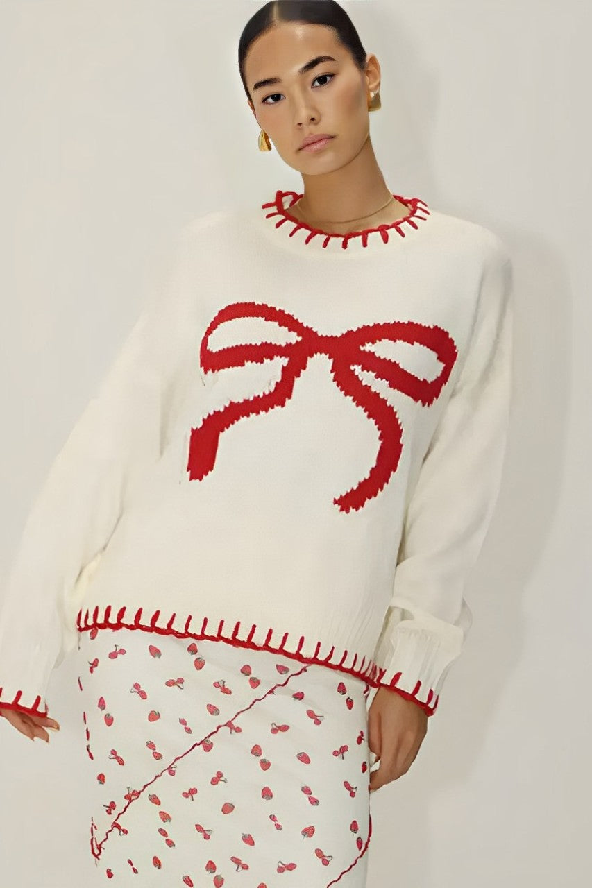 Top de Punto con Lazo Rojo