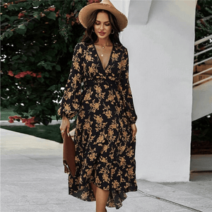 Vestido Bohemio con Escote en V