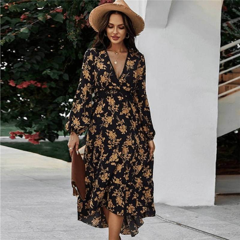 Vestido Bohemio con Escote en V