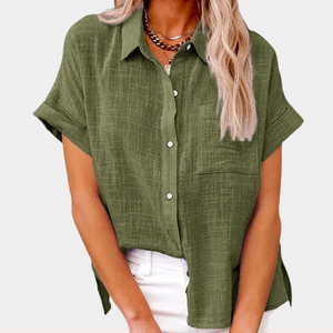 Camisa Clásica de Manga Corta con Bolsillo