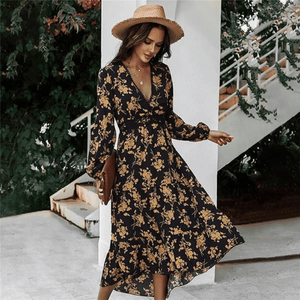 Vestido Bohemio con Escote en V